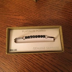 Kohl’s Platinum Plated Genuine Silver Sapphire Bangle Bracelet